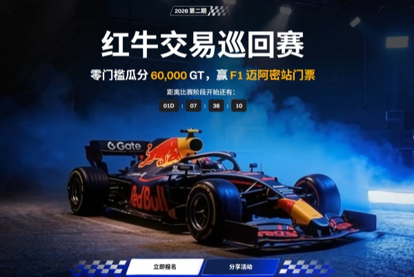 2026年Gate红牛交易巡回赛第二期，零门槛瓜分60,000GT，赢F1迈阿密站门票.jpg