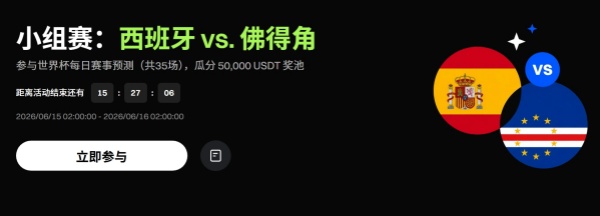 Gate 预测市场 x 世界杯每日焦点赛事：西班牙 vs. 佛得角，预测瓜分 50,000 USDT 奖池.jpg