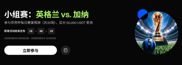 Gate预测市场 x 世界杯每日焦点赛事：英格兰 vs. 加纳，预测瓜分50,000USDT 奖池.jpg